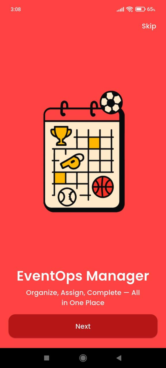Olimp App: EventOps Manager Welcome Screen