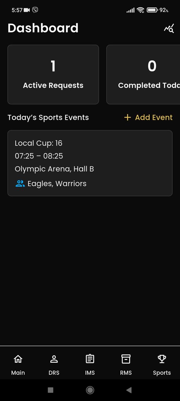 Olimp App: EventOps Manager Dashboard
